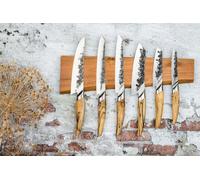 Cuchillo Santoku, acero VG10 forjado, mango de madera de raíz, hoja de 18 cm de longitud