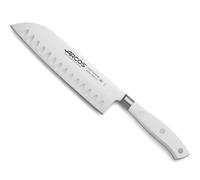 Arcos Cuchillo Santoku Riviera Blanc 233524 – Acero Nitrum, hoja 18 cm – Mango POM blanco