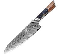 Cuchillo Santoku de 21 cm, fabricado en acero damasco japonés, ideal para la cocina