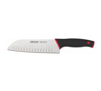 Arcos Cuchillo santoku Dúo – Acero inoxidable Nitrum 18 cm – Alvéolos – Mango ergonómico negro/rojo
