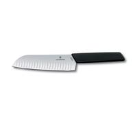 Cuchillo Santoku SWISS MODERN, 17 cm, con estrías ovaladas, negro, Victorinox