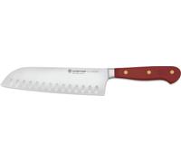 Cuchillo Santoku Wüsthof con filo dentado / Cuchillo Santoku de borde cóncavo, línea Classic, color Tasty Sumac, 17 cm, modelo 1061731717