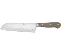Cuchillo Santoku Wüsthof con filo dentado / Cuchillo Santoku de borde cóncavo, línea Classic, color "Velvet Oyster", 17 cm, modelo 1061731317