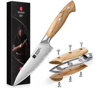 Cuchillo universal de 13,5 cm, forjado a mano, con mango de madera de olivo