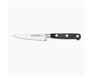 CUCHILLO VERDURAS FORGÉ 10 cm 3 Claveles Material: Acero Inoxidable Materiales mango: POM Producción: Forjado Presentación: Estuche Acabado: Semi - Mate Modelos: Forgé Tipo: Cuchillos Verduras