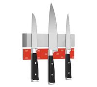 CUCINO Barra magnética autoadhesiva de 25 cm, fabricada en acero inoxidable - Ganadora en pruebas comparativas con un imán de gran potencia - Fácil montaje - Cinta adhesiva 3M, sin necesidad de taladr