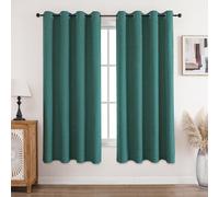 CUCRAF Cortinas opacas de lino 100 % con ojales, color verde bosque, 175 x 140 cm, juego de 2 unidades, cortinas térmicas, protección contra el frío, aislamiento acústico, para salón o dormitorio