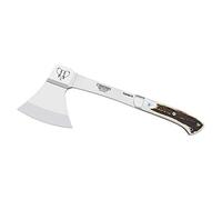 Cudeman Hacha Tonka 166-C Acero Böhler N-695 Longitud Total de 37 cm, empuñadura de asta de Ciervo de 12 cm para Caza, Pesca, Supervivencia y bushcraft + Portabotellas Regalo