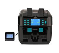 CUDTAPI Máquina contadora de Efectivo Counterfeit Detector Machine Fake Money Discriminator 2 Pocket Value Counter and Sorter Mixed Denomination Counting(Grey)
