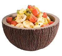 Cuenco APS "Coconut", cuenco de coco, Ø 18 cm, H: 9,5 cm, enfriador de botellas, cuenco de cereales, cuenco de ensalada, cuenco de sopa, hormigón con parte inferior que protege los muebles, 1 litro