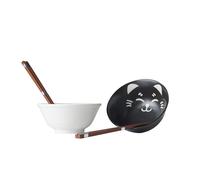 Cuenco CAT FACE DESIGN 400 ml, juego de 2 piezas, con palillos, MIJ