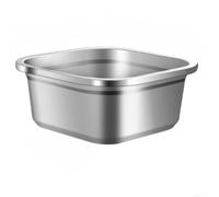 Cuenco cuadrado de acero inoxidable diseñado para preparar alimentos y tareas de limpieza en cocinas residenciales, material resistente a abolladuras (lavabo de 20 cm)
