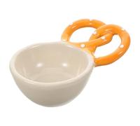 Cuenco de Cerámica para Salsas con Asa, Plato Pequeño Beige | Uso en Comidas Familiares Casa, Diseño Elegante, Agarre Cómodo, Pieza Decorativa Resistente