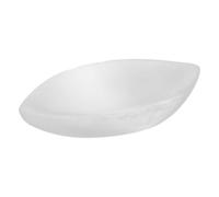 Cuenco de Hoja de Yeso Blanco Piedras de Cristal para Joyas | Adorno Decorativo para Hogar, Estilo Natural y Lujo, Pieza Multifuncional, Acabado Blanco, Forma Hoja