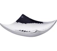 Cuenco decorativo de acero inoxidable, con diseño martellado, de 19 x 19 cm, ideal para la cocina