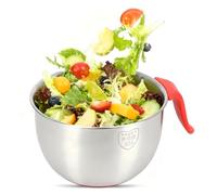 Cuenco para Mezclar de Acero Inoxidable de 3600 ml con Mango Antideslizante | Bol Anidado para Cocina y Horneado, Apilable y Ahorra Espacio, Apto para Lavavajillas