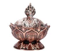 Cuenco Quemador De Incienso Lotus, Soporte De Incienso De Reflujo De Aleación De Zinc Vintage, Quemador De Polvo De Incienso Quemador Incienso Reflujo Para Cono De Polvo E Incienso Bobina(Bronce Rojo)