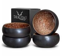 Cuencos Sopa Bol Ramen Cuencos aperitivos Bowl Ceramica Tazones Desayuno Platos Vajilla Gres de Calidad - Fabricados a Mano - 4 Piezas 15,5cm -Gran Dureza Aptos Lavavajillas Microondas, Color Negro