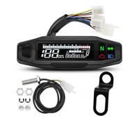 Cuentakilómetros velocímetro Tacómetro Digital para Motocicleta 0~12X1000 R/min Velocímetro Odómetro Instrumento De con Luz Señal Giro 12V(Meter Sensor holder-01)