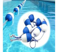 Cuerda de Seguridad para Piscinas con flotadores - Separador Flotante Ajustable de 4,5 a 6 Metros con Ganchos, flotadores Azules de Alta Visibilidad, Cuerda Resistente para Piscinas