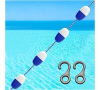 Cuerda Flotante de Seguridad para Piscinas, Divisor de Carril de Longitud Ajustable, con Ganchos para Piscinas enterradas, Barrera divisoria para Zonas Poco Profundas y Profundas