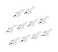 Cuerpo moldeado de acero inoxidable, color blanco | Pin - Paquete de 10 accesorios ocultos para reparación de estanterías de armario