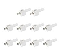 Cuerpo moldeado de acero inoxidable, color blanco | Pin - Paquete de 10 accesorios ocultos para reparación de estanterías de armario
