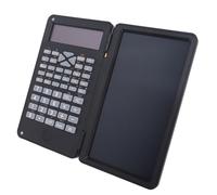 Cuifati Calculadora Científica con Tableta de Escritura LCD, Bloc de Notas, Calculadora Matemática de Más de 200 Funciones, Pantalla Grande de 2 Líneas, 10+2 Dígitos, Portátil Plegable para la (BLACK)