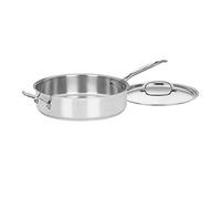 Cuisinart Sartén de acero inoxidable de 5.5 cuartos con tapa, mango auxiliar, Chef's Classic, 733-30H