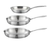 Cuisinox Gourmet - Juego de 3 sartenes (acero inoxidable, 20-24-28 cm)