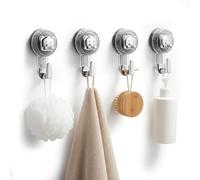 Culinavog 4 Pzas Ganchos para Colgar, Colgar sin Agujeros, Colgador Impermeable Reutilizable, Percha Ventosa Super Resistentes MAX 5kg, Gancho a Ventosa Plástico Pared Cocina - Gris Transparente