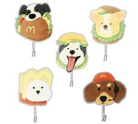 Culinavog 5 Piezas Perchero Infantil, Colgadores Adhesivos con Forma de Perro, Colgador Llaves, Ganchos de Pared de Plástico para Baño, Habitación Infantil, Cocina, Toallas, Sombreros