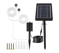Culnflun 1 juego de bomba de aire solar para estanque 2200 mAh batería de respaldo 3 modos, aireador de oxígeno con energía solar con piedras de aire para pecera hidropónica al air
