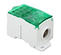 Culnflun Bloque de distribución de energía en carril DIN 400 A, bloque de terminales de 1 entrada y 11 salidas, conector de cable eléctrico de 690 V para el hogar, RV, marino, (Green)