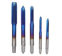 Culnflun Juego de machos de roscar manual de 5 piezas, macho de roscar HSS, macho de roscar métrico M3 M4 M5 M6 M8 para roscado a máquina (chapado en azul)
