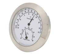 Culnflun Termómetro higrómetro para violín y guitarra, redondo, medidor de humedad y temperatura, 20-100 HR, -25-55 ℃, -13-130 ℉, estuche de aleación. (Plata)