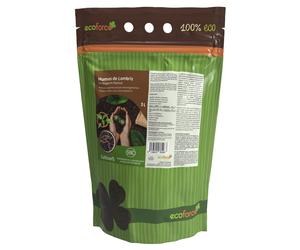 CULTIVERS Humus de Lombriz Ecológico 3 L. Abono para Plantas Universal para Huerto, Frutales, Césped y Jardín. 100% Natural