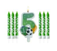 Cumpleaños Número Velas 5,Velas de Pastel Verdes Con 6 Varillas de Extensión,Fiesta Decoraciones para Niños Chicas jóvenes,Decoración de cumpleaños,Fiesta de cumpleaños