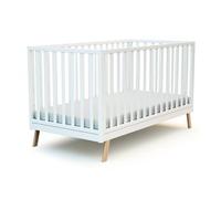 AT4 - Cuna bebé evolutiva KASA madera - Blanco - 70 x 140 - 146 x 74.50 x 83 cm