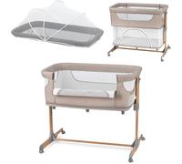 Momi La Cuna Smart Bed multifunción 4 en 1, Cuna colecho y Parque, para niños de hasta 15 kg, con Ajuste de Altura de 5 Posiciones, con colchón, Correas de sujeción y Ruedas
