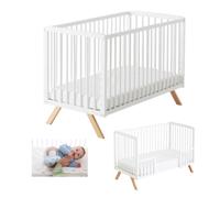 Cuna colecho nuru + kit colecho + kit para convertir cuna en cama color blanco