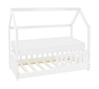 Cuna Con Protección Anticaída De Listones 70x140 Cm Blanco Ml-design