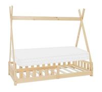 Cuna Con Protección Anticaída Y Somier 80x160 Cm Natural Ml-design