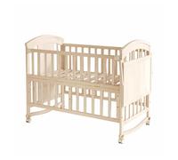 Cuna de bebé de madera multifuncional 120x60x95 cm (extensible 40 cm) - con cambiador, estante plegable, convertible en cuna de colecho, estructura extensible, sin colchón - color madera natural