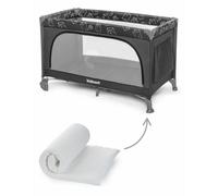Cuna de camping gris con colchón enrollable Kidnort