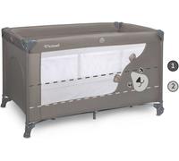 Cuna de viaje para bebés COIL, cuna para bebés, cuna de viaje para niños, BLISSY, con entrada lateral, protección LockGuard, colchón plegable, de dos niveles, color beige