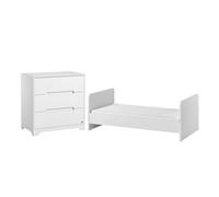 Cuna evolutiva 70x140 y cómoda 3 cajones vox ova blanco