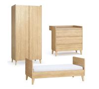 Cuna evolutiva y armario de 2 puertas vox muve madera
