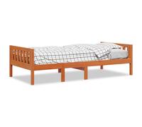 Cuna para bebé de vidaXL, color marrón cera, 75x190 cm, madera maciza de pino (sin colchón)