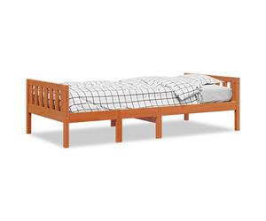 Cuna para bebé de vidaXL, color marrón cera, 80x200 cm, madera maciza de pino, sin colchón